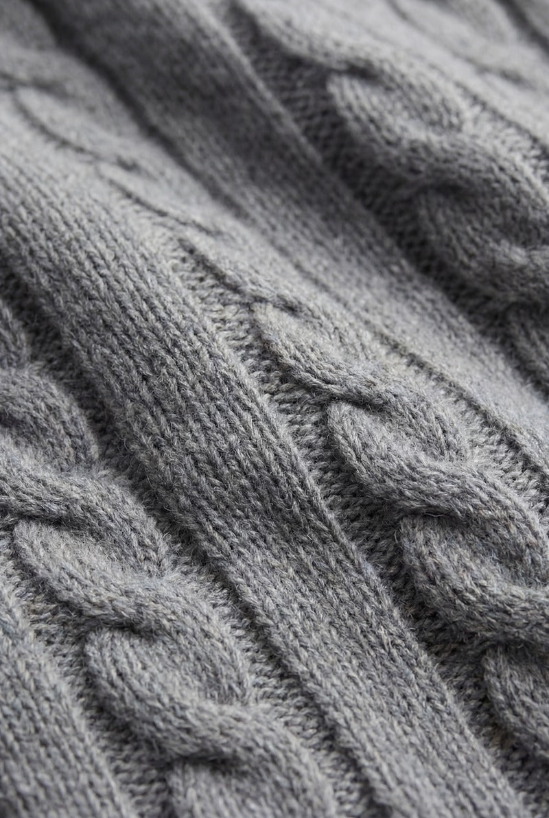 Cashmere Quarter Zip Dark Grey