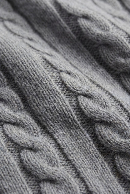 Cashmere Quarter Zip Dark Grey