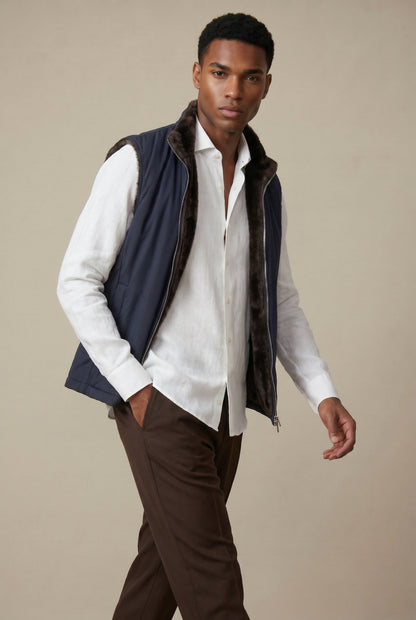 Ziamore Fur Bodywarmer Navy