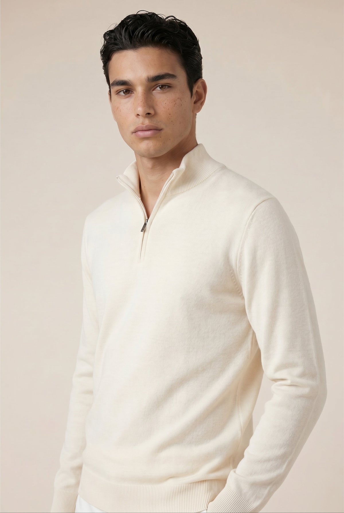 Quarter Zip Cream