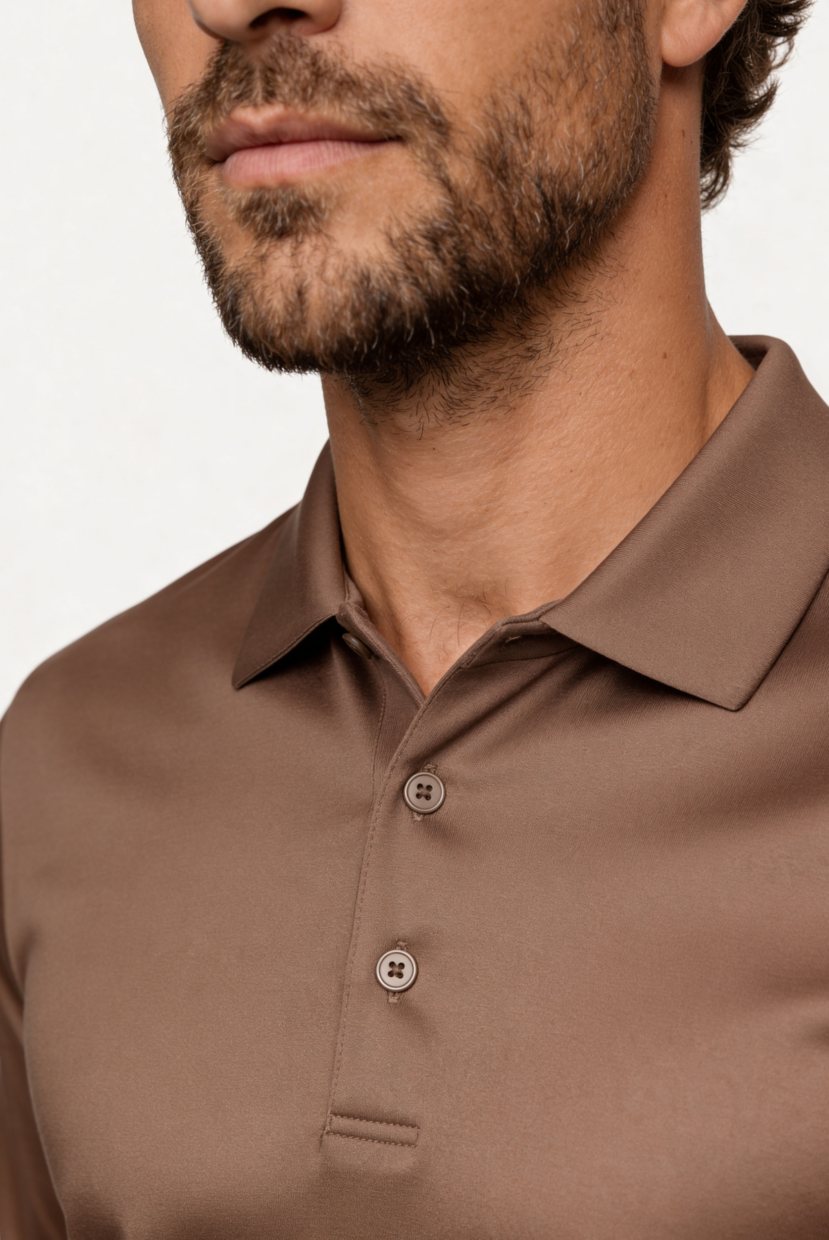 Taupe Long Sleeve Polo