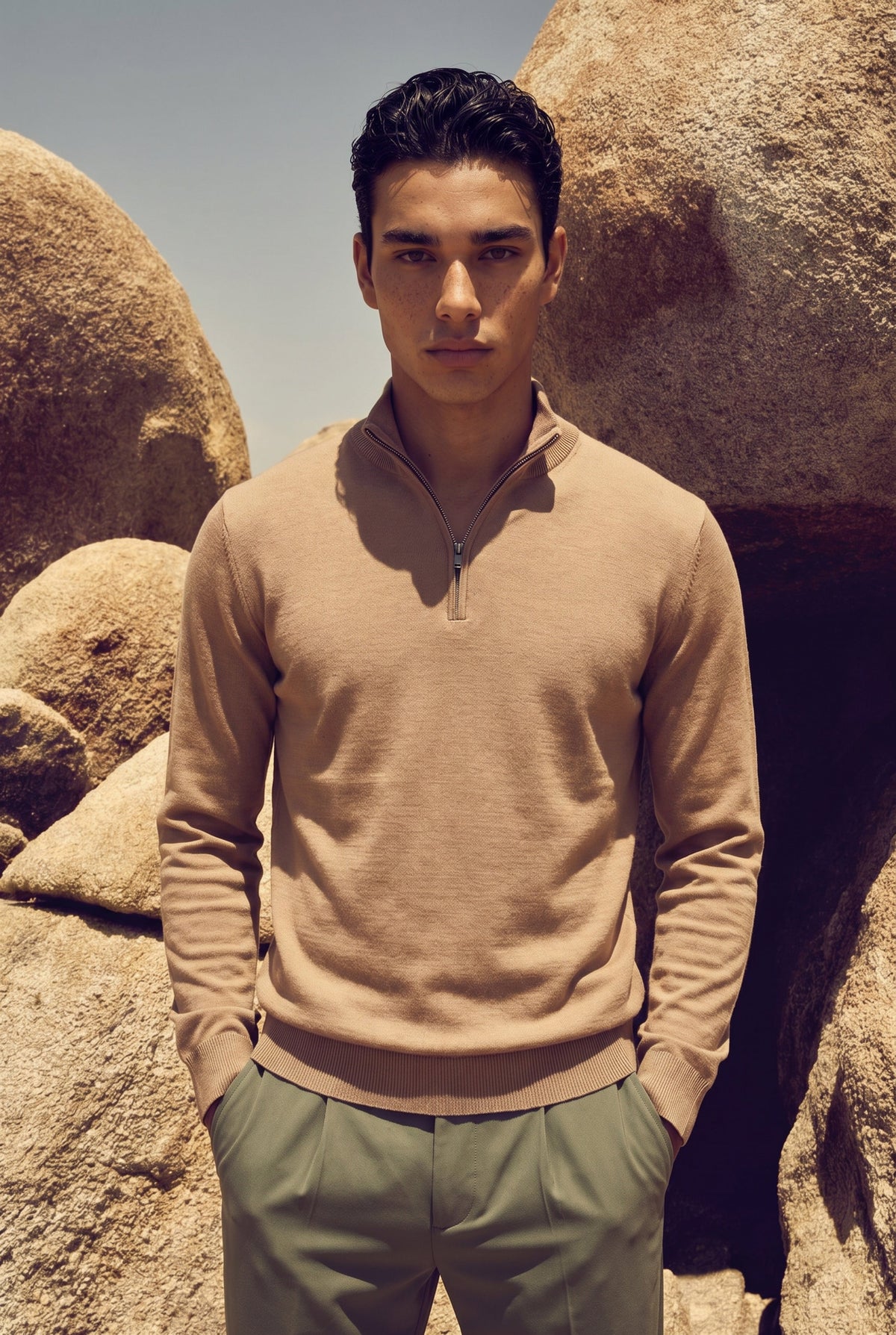 Quarter Zip Camel