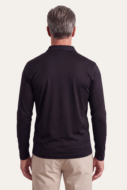 Black Long Sleeve Polo