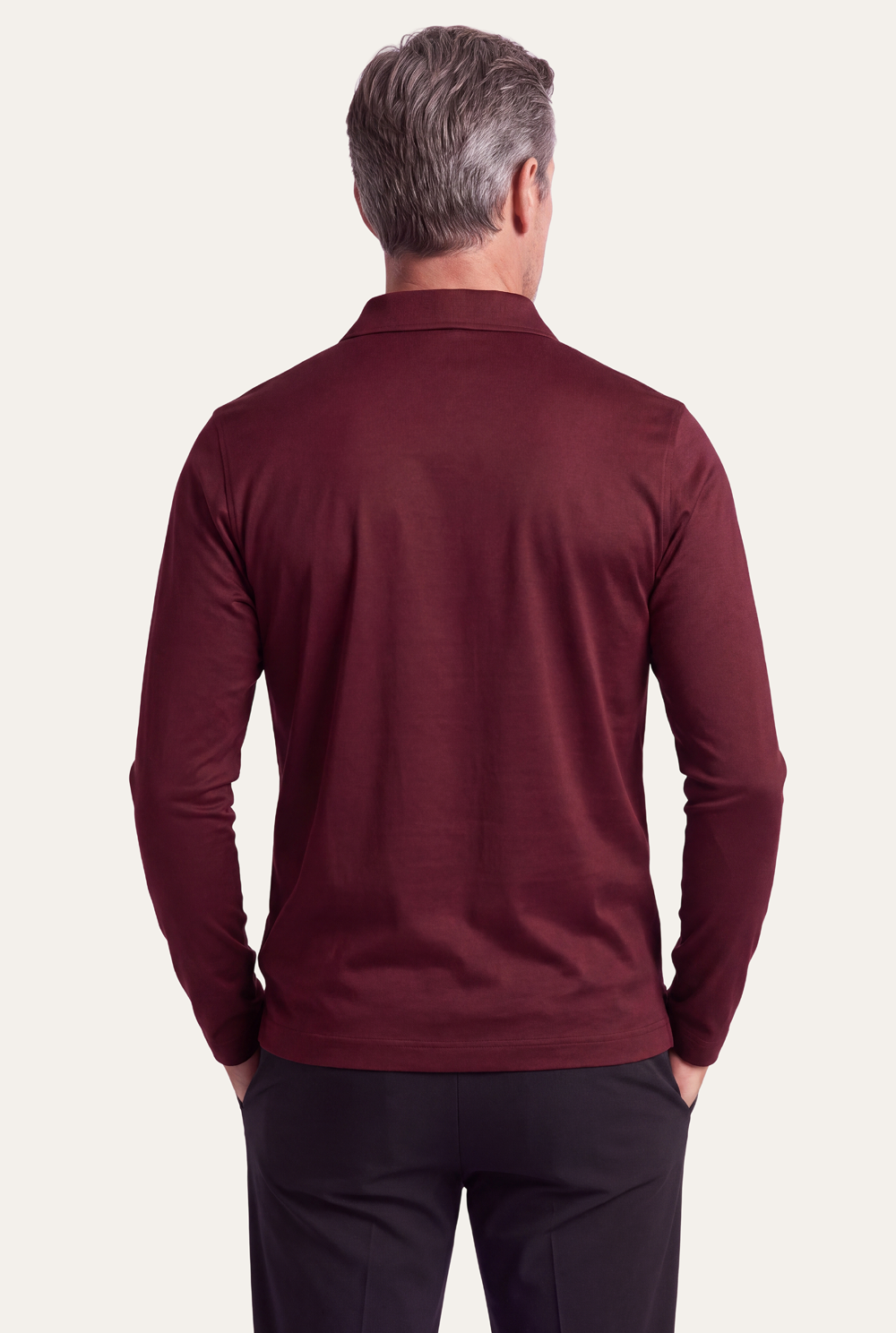 Burgundy Long Sleeve Polo