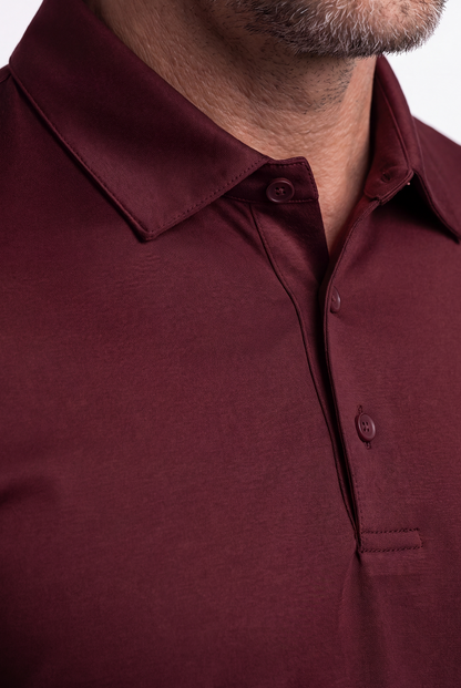 Burgundy Long Sleeve Polo