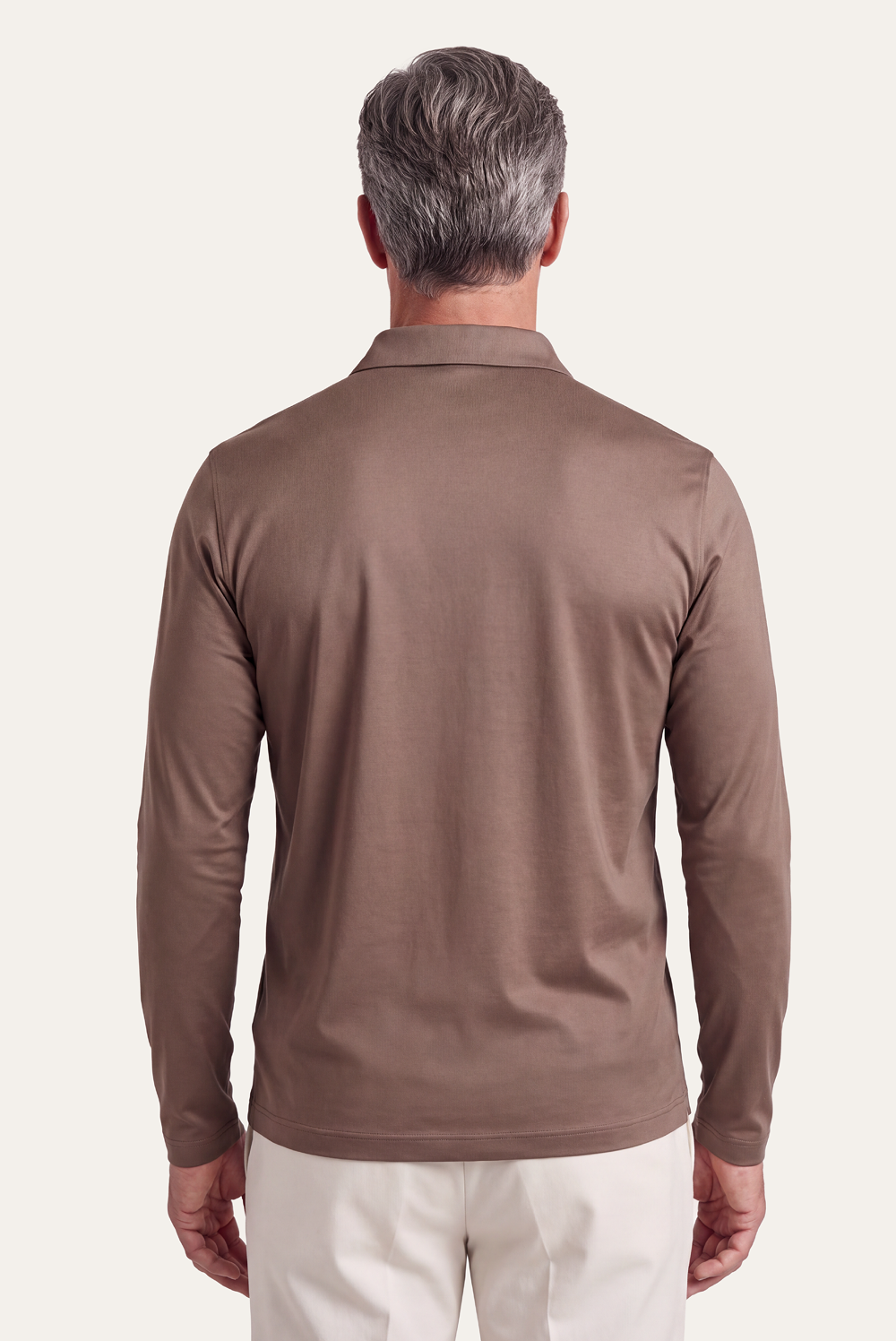 Taupe Long Sleeve Polo