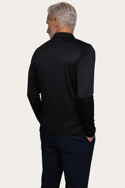 Black Long Sleeve Polo