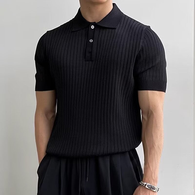 Visconti Knitted Polo Shirt - Black