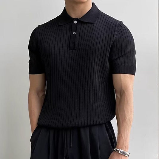 Visconti Knitted Polo Shirt - Black