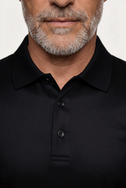Black Long Sleeve Polo