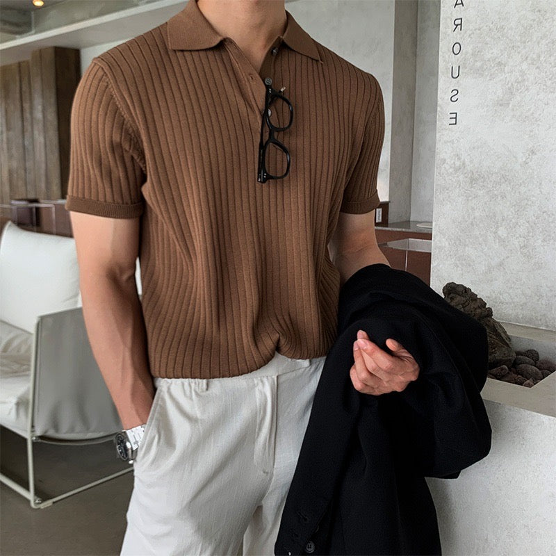Visconti Knitted Polo Shirt - Black