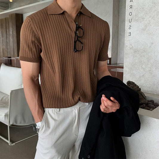 Visconti Knitted Polo - Marron