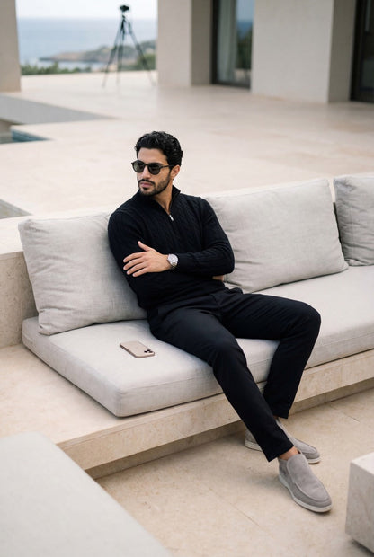 Cashmere Quarter Zip Black