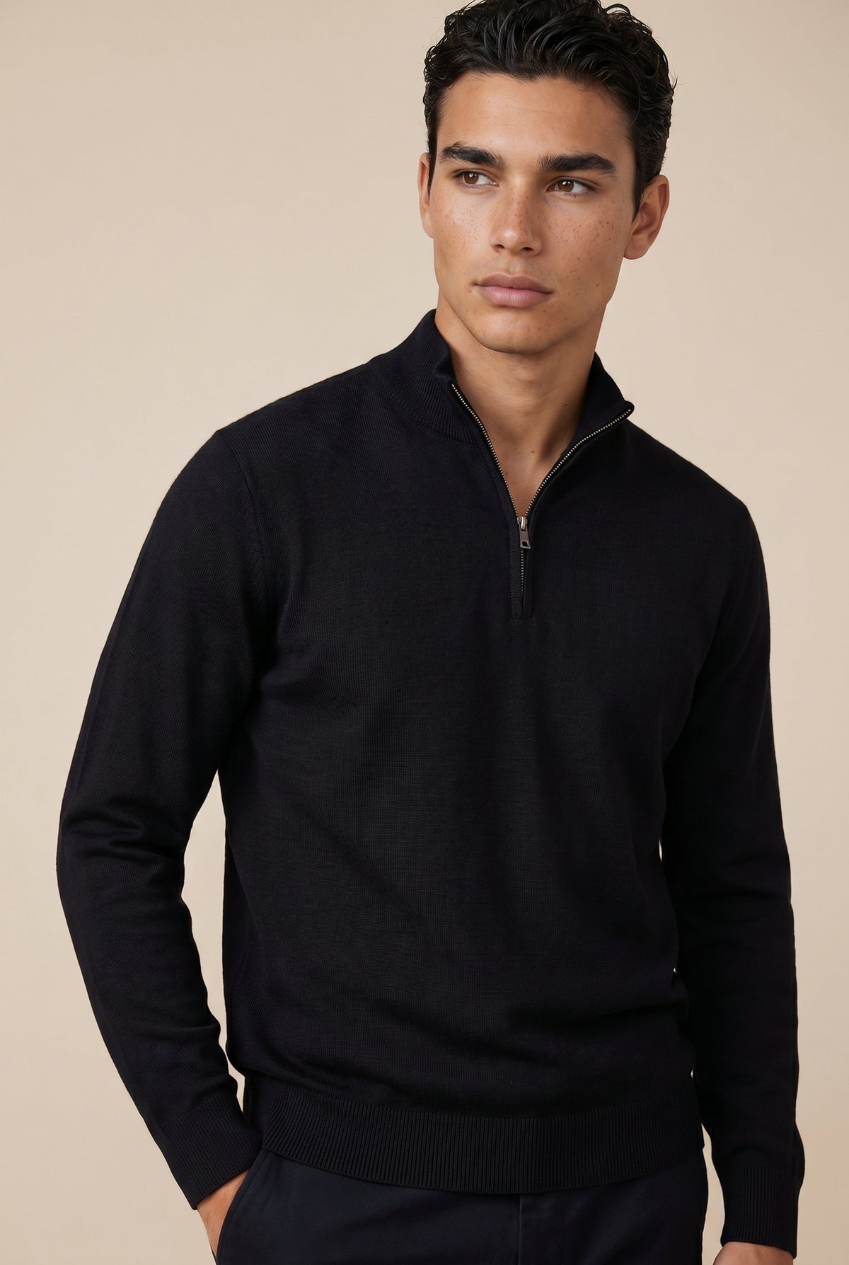 Quarter Zip Black