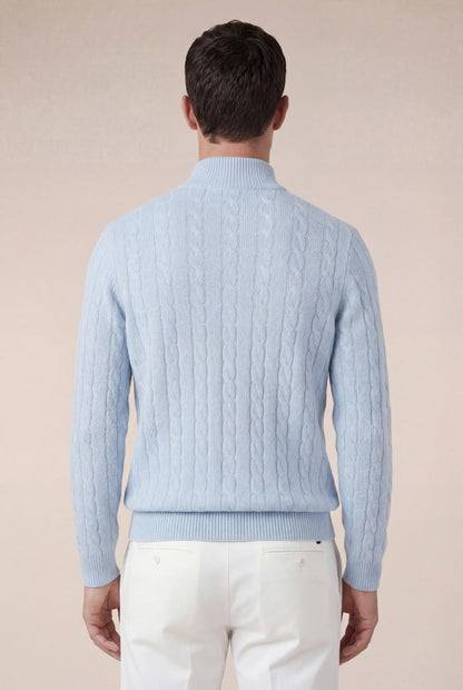 Cashmere Quarter Zip Baby Blue