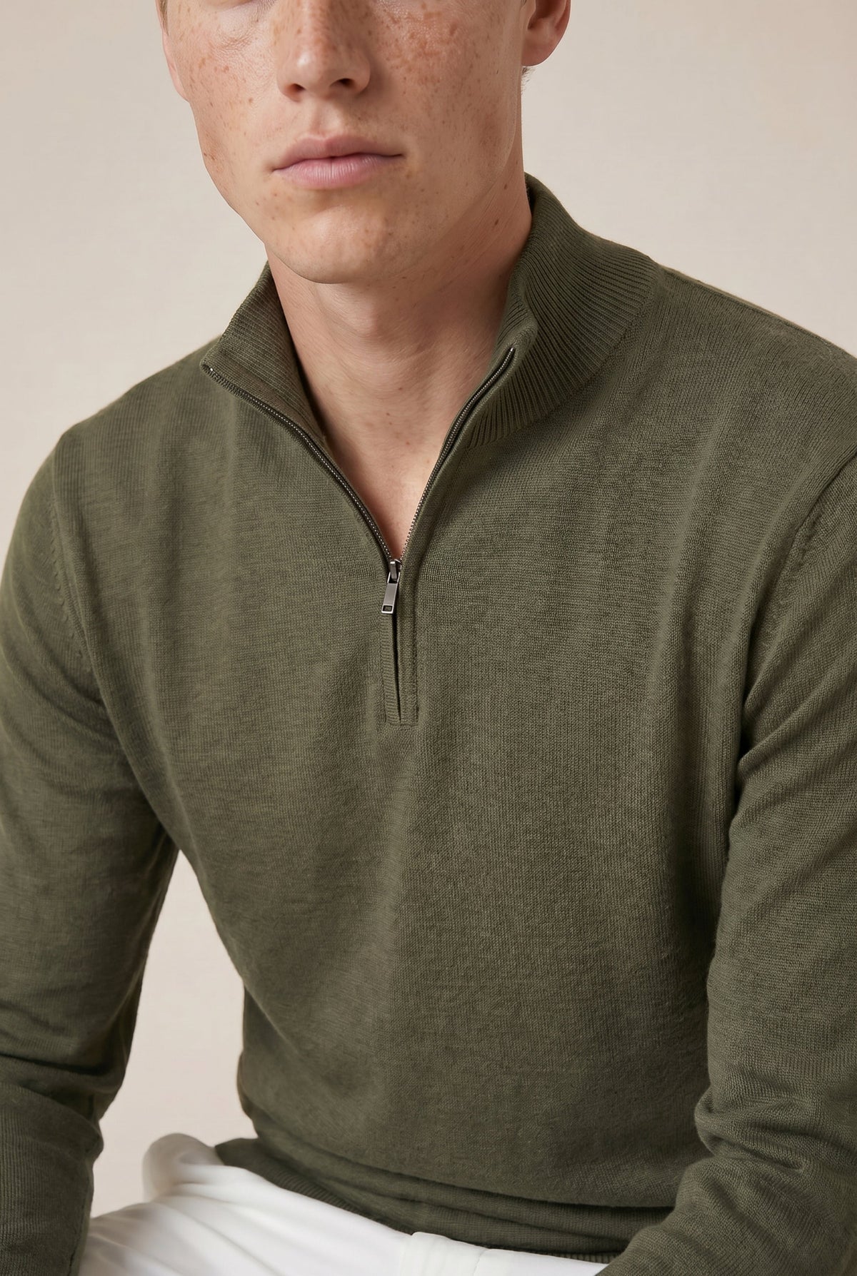 Quarter Zip Olive