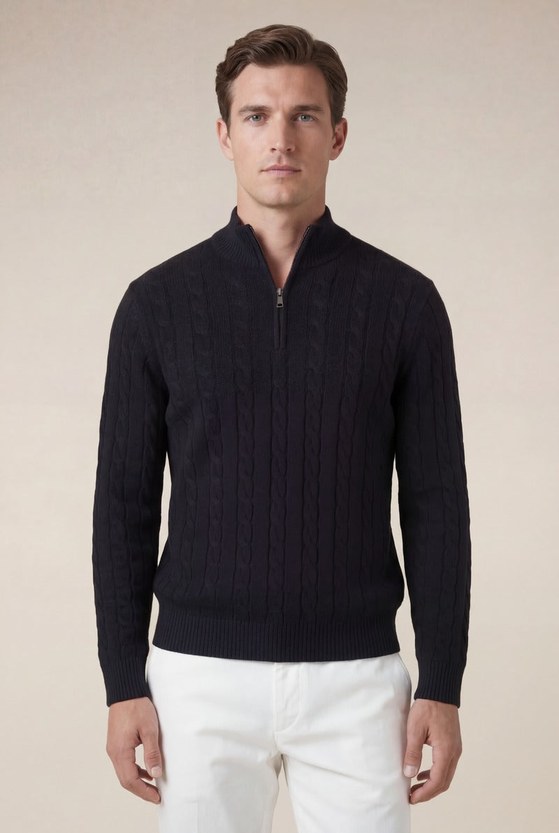 Cashmere Quarter Zip Black