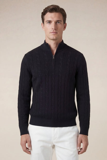 Cashmere Quarter Zip Black