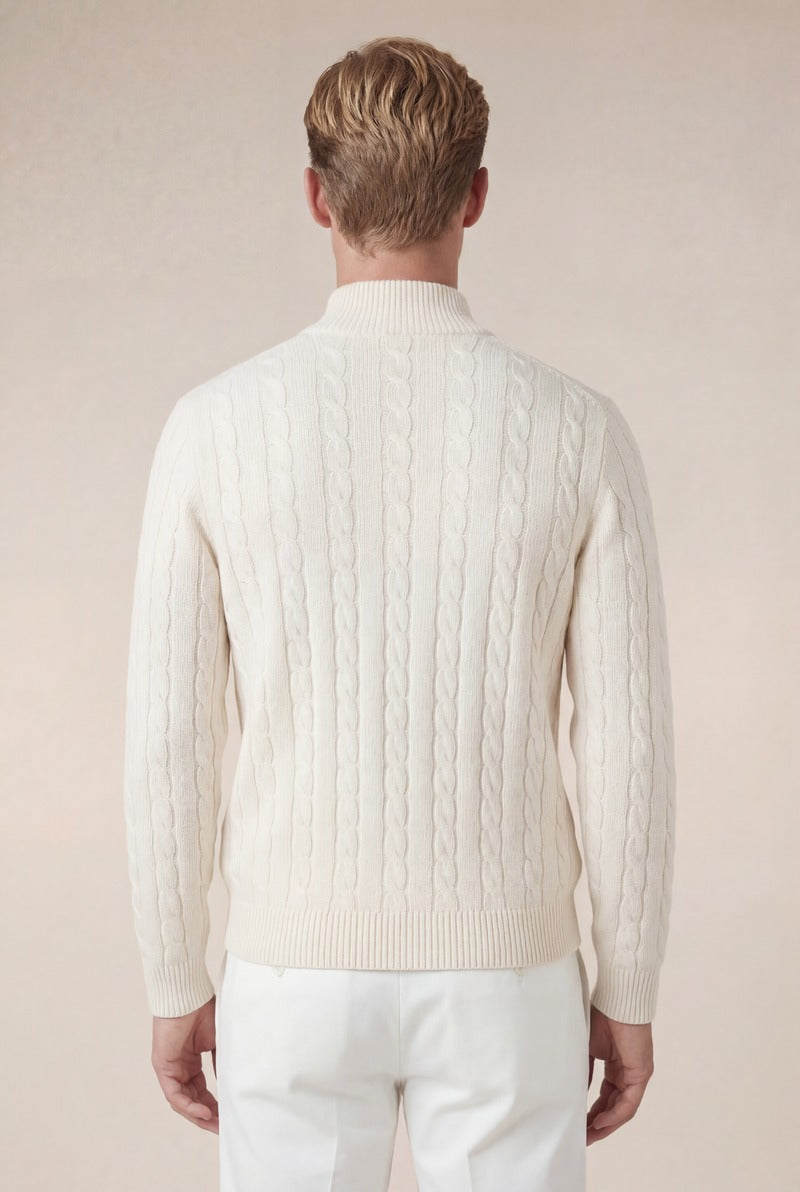 Cashmere Quarter Zip Beige
