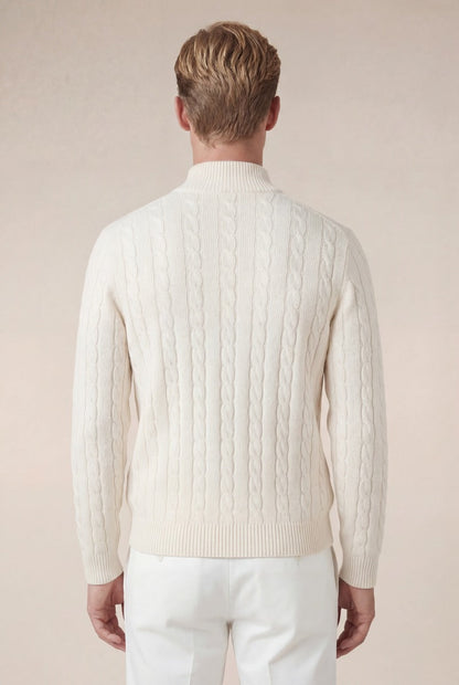 Cashmere Quarter Zip Beige