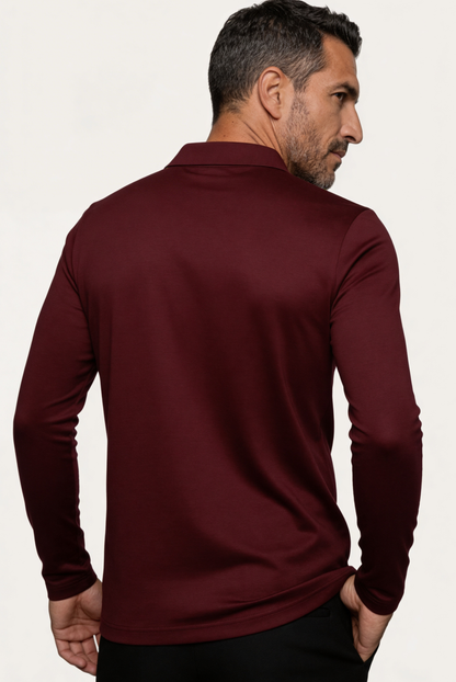 Burgundy Long Sleeve Polo