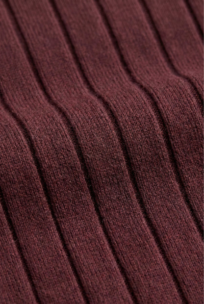 Extrafine Long Sleeve Polo Burgundy