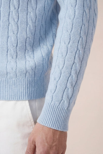 Cashmere Quarter Zip Baby Blue
