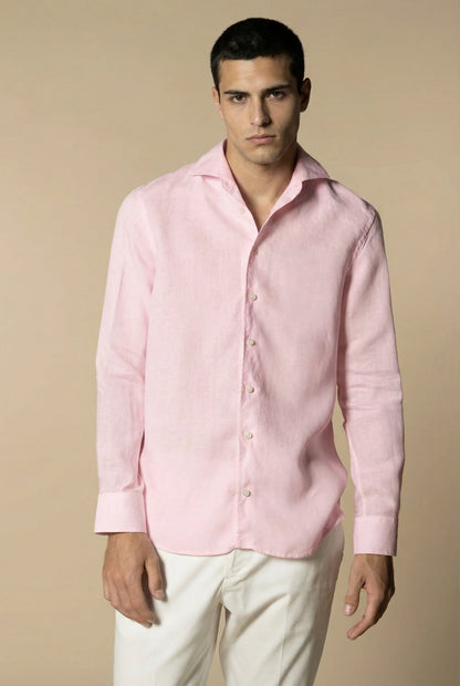Amalfi Long Sleeve Linen Shirt Pink