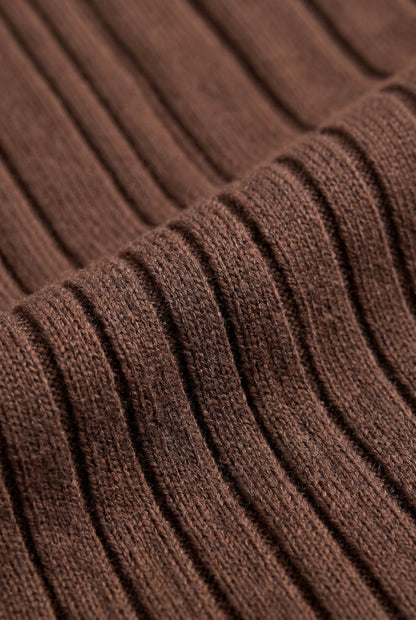 Extrafine Long Sleeve Polo Chocolate