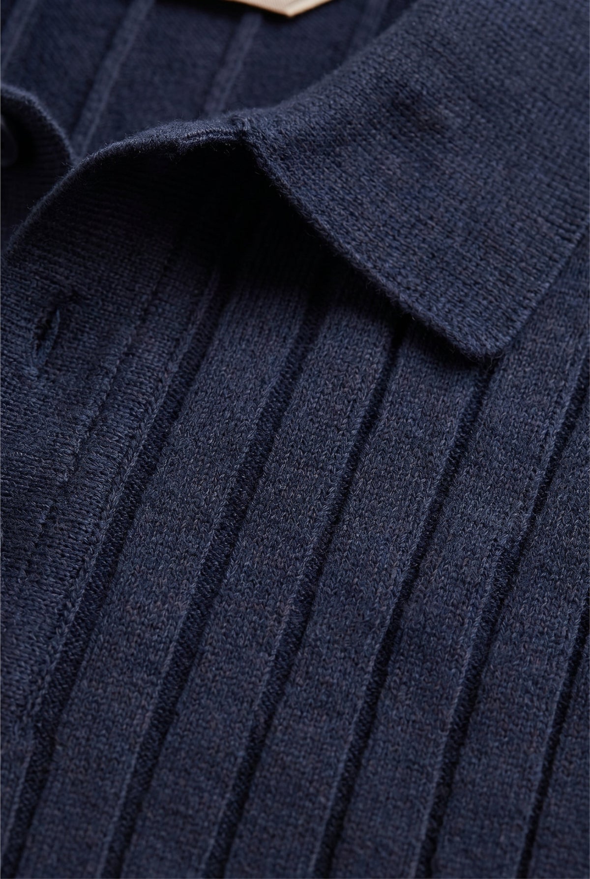 Extrafine Long Sleeve Polo Navy