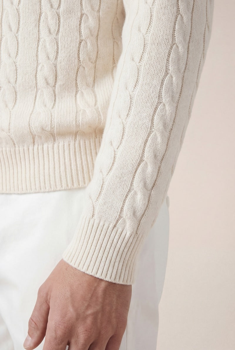 Cashmere Quarter Zip Beige