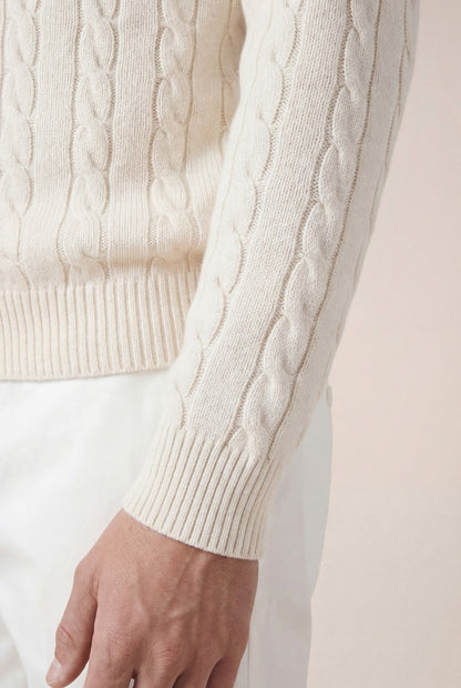 Cashmere Quarter Zip Beige