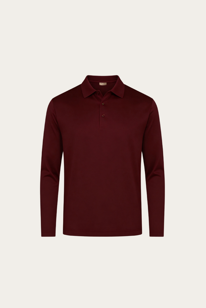 Burgundy Long Sleeve Polo