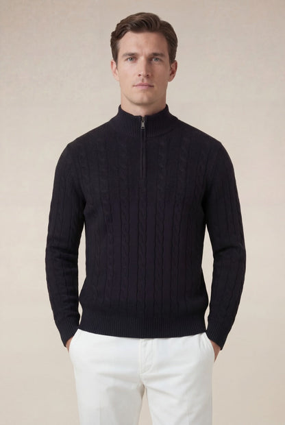 Cashmere Quarter Zip Black