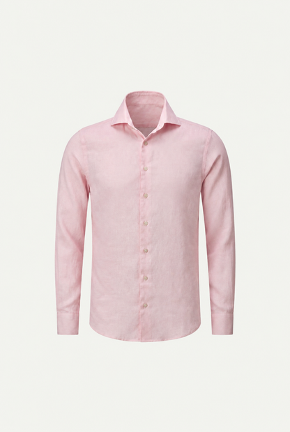 Amalfi Long Sleeve Linen Shirt Pink
