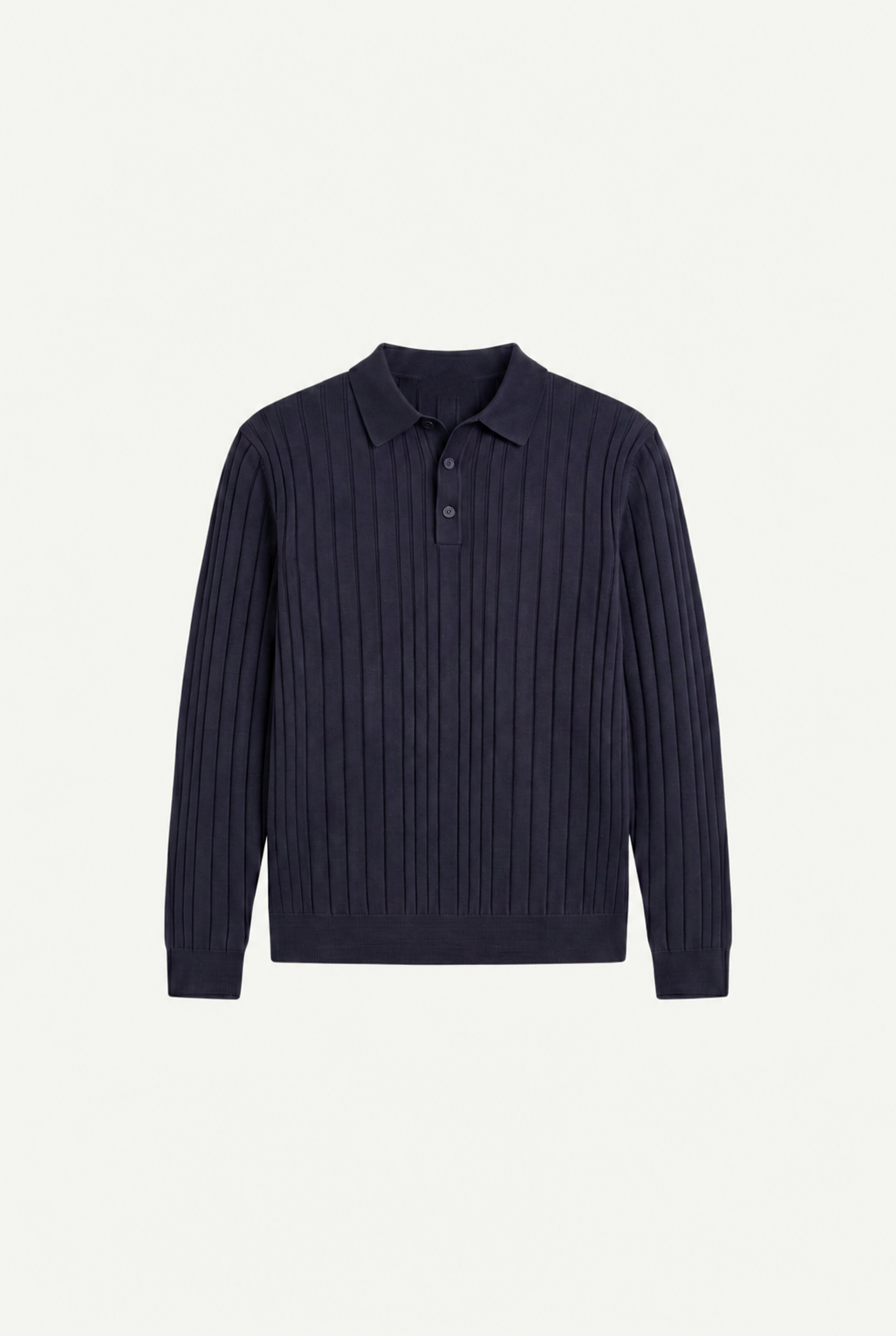 Extrafine Long Sleeve Polo Navy