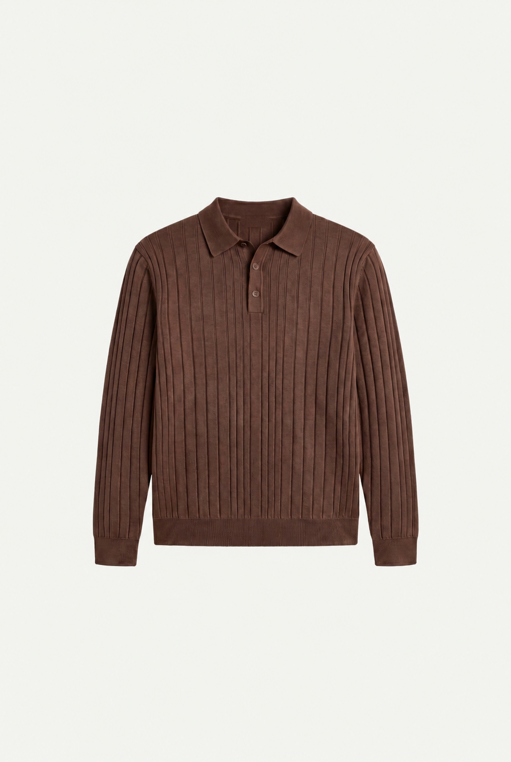 Extrafine Long Sleeve Polo Chocolate