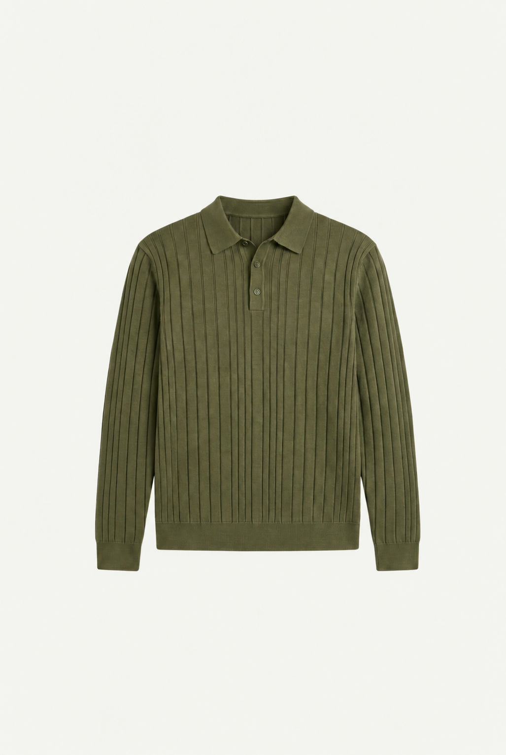 Extrafine Long Sleeve Polo Olive
