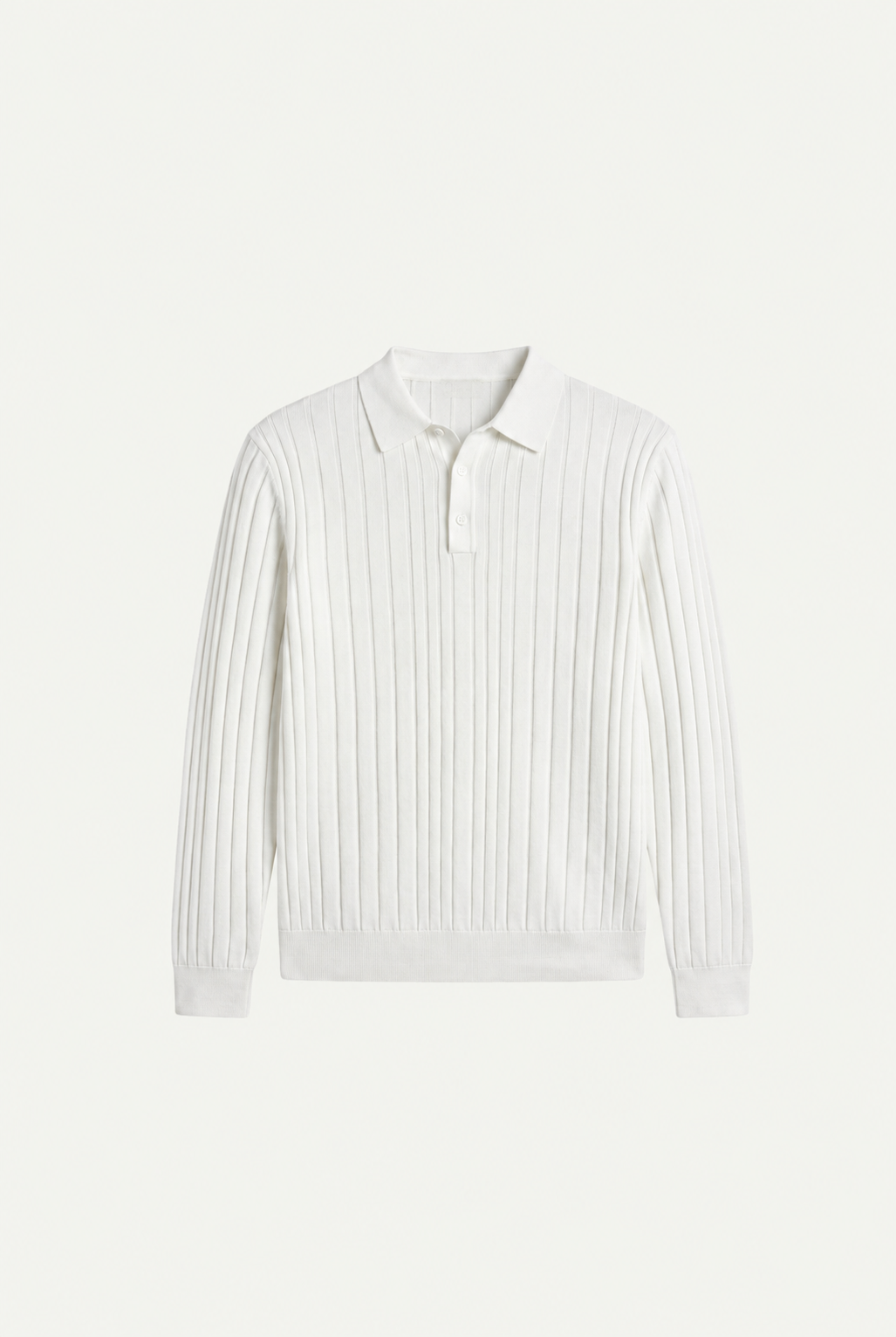 Extrafine Long Sleeve Polo White