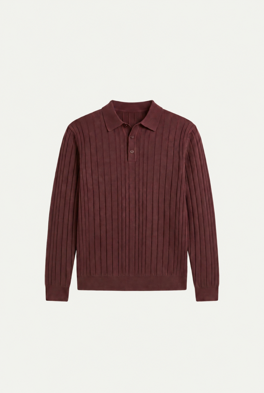 Extrafine Long Sleeve Polo Burgundy
