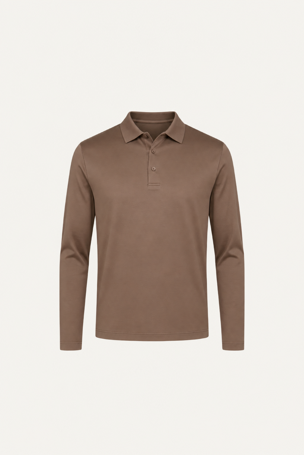 Taupe Long Sleeve Polo