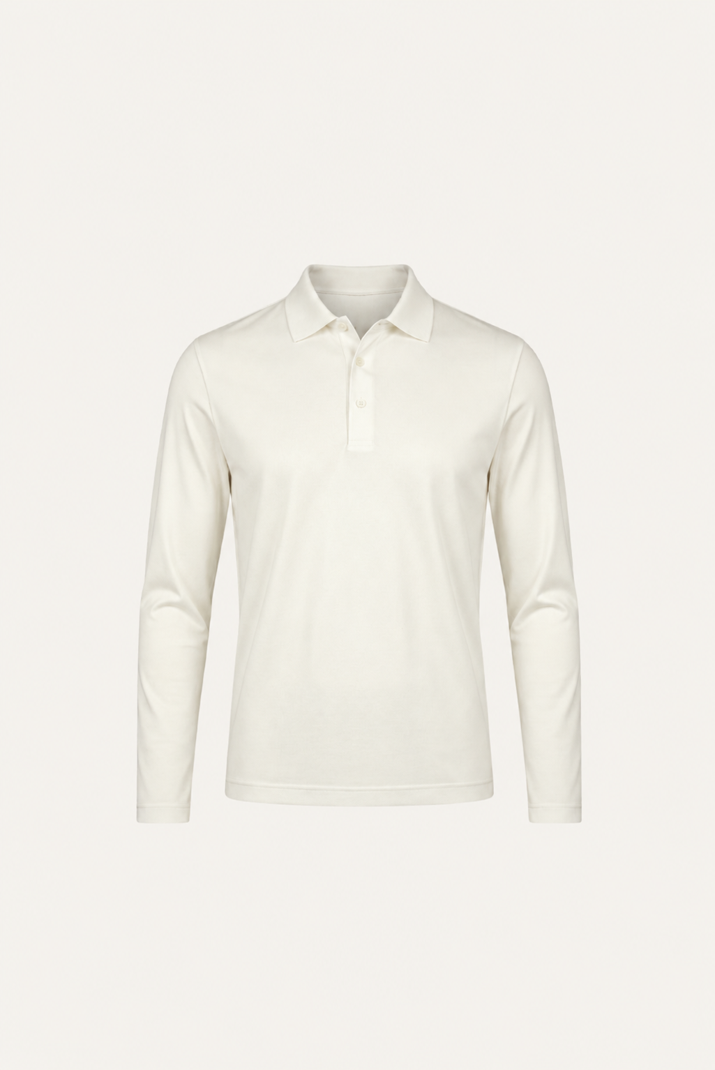 White Long Sleeve Polo