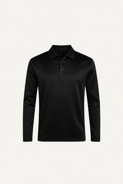 Black Long Sleeve Polo