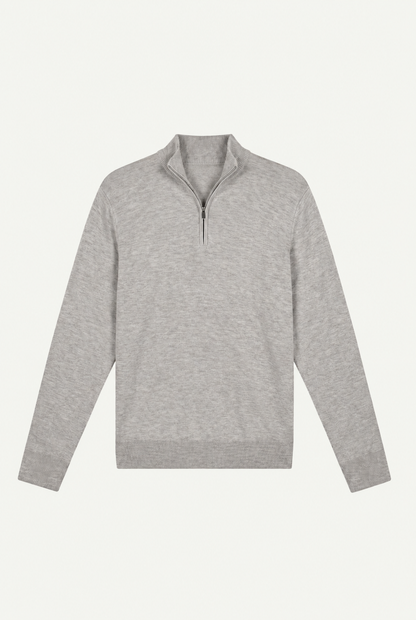 Quarter Zip Grey Marl