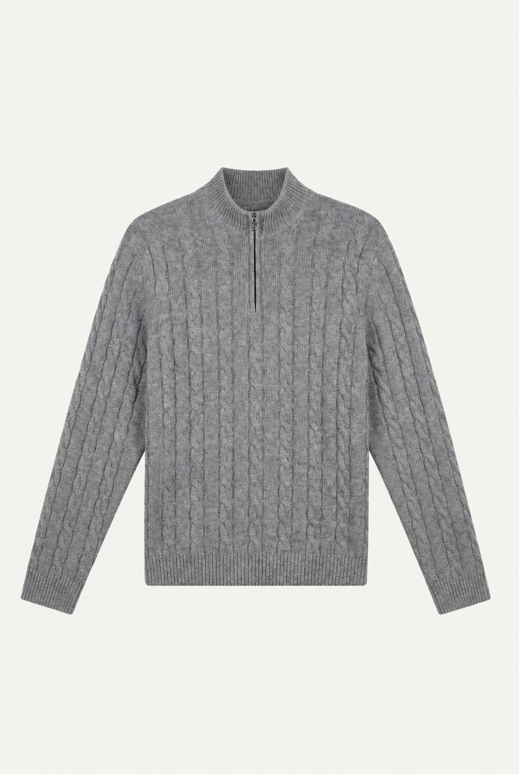 Cashmere Quarter Zip Dark Grey