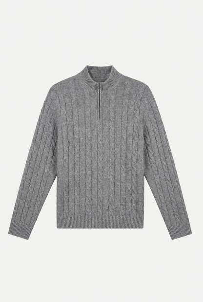 Cashmere Quarter Zip Dark Grey