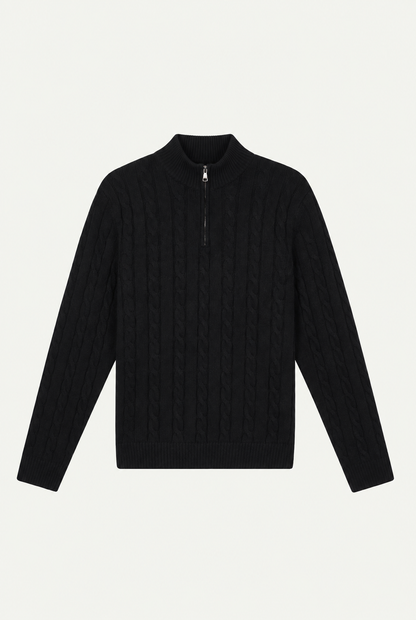 Cashmere Quarter Zip Black