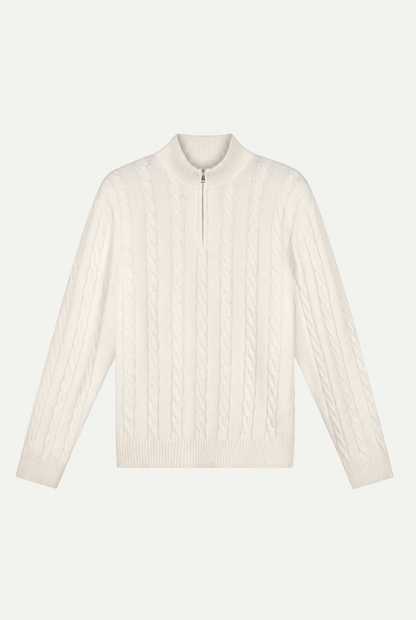 Cashmere Quarter Zip Beige