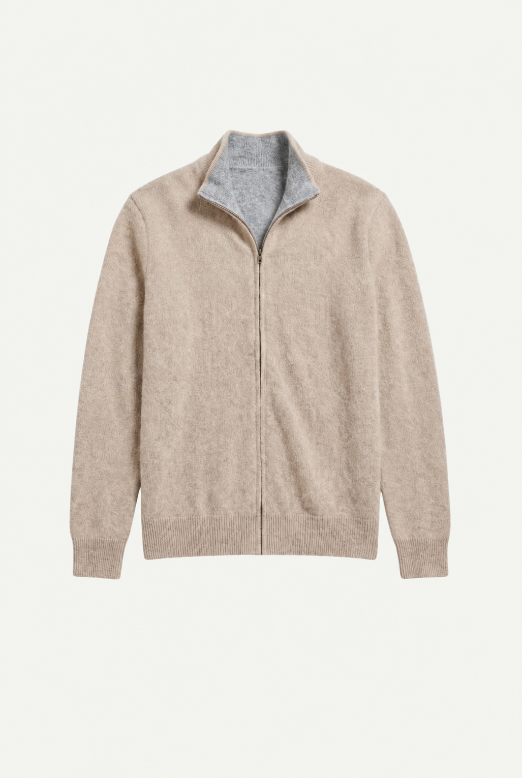 Cashmere Full-Zip Knit Beige