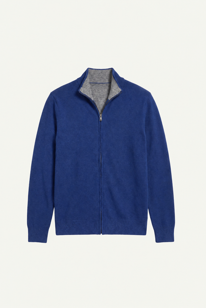 Cashmere Full-Zip Knit Blue